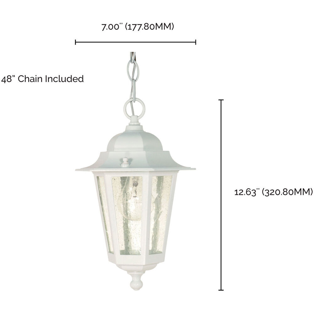 Nuvo Lighting Cornerstone 1 Light 7 Inch White Outdoor Hanging Lantern
