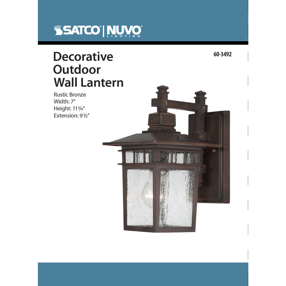 Nuvo Lighting Cove Neck 1 Light 12 Inch Rustic Bronze Outdoor Wall Sconce