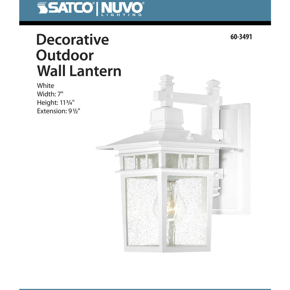Nuvo Lighting Cove Neck 1 Light 12 Inch White Outdoor Wall Light