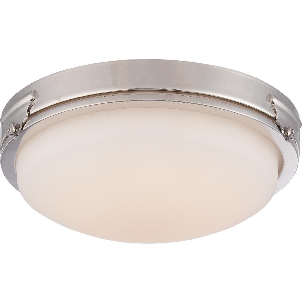nuvo lighting Crest LED 13.25 inch Polished Nickel Flush Mount Ceiling Light
