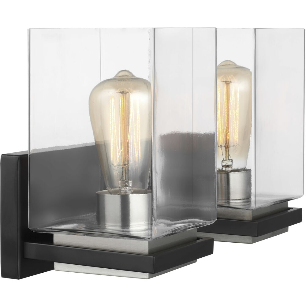 Nuvo Lighting Crossroads 2 Light 14.13 Inch Matte Black Bathroom Vanity Lights Wall Light