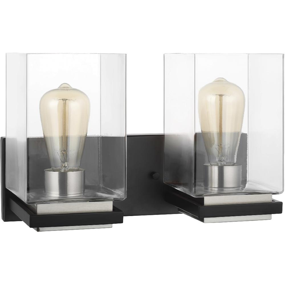 nuvo lighting Crossroads 2 Light 14.13 inch Matte Black Bathroom Vanity Lights Wall Light