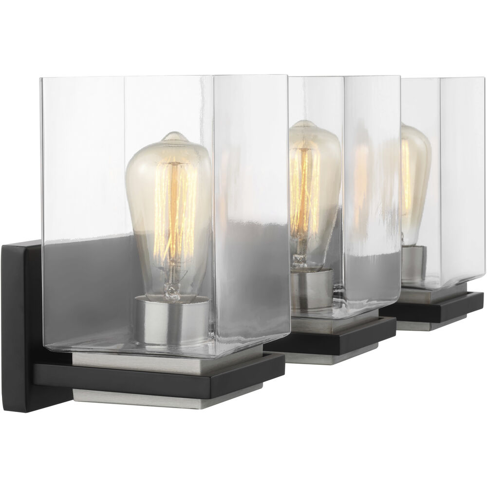 Nuvo Lighting Crossroads 3 Light 23 Inch Matte Black Bathroom Vanity Lights Wall Light