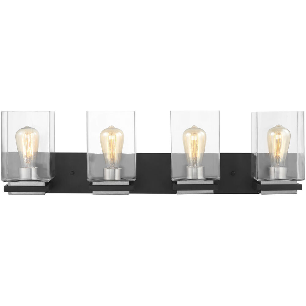 Nuvo Lighting Crossroads 4 Light 31.88 Inch Matte Black Bathroom Vanity Lights Wall Light