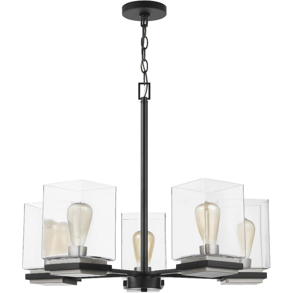 nuvo lighting Crossroads 5 Light 26 inch Matte Black Chandelier Ceiling Light