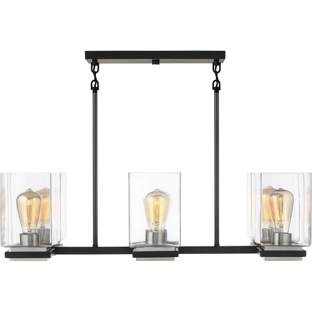 Nuvo Lighting Crossroads 6 Light 30.75 Inch Matte Black Island Pendant Ceiling Light