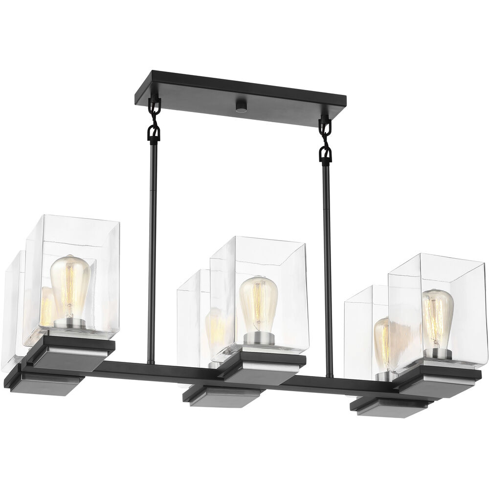 Nuvo Lighting Crossroads 6 Light 30.75 Inch Matte Black Island Pendant Ceiling Light