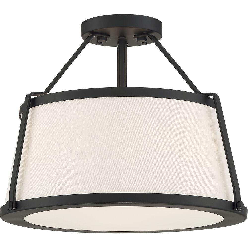 Nuvo Lighting Cutty 3 Light 16 Inch Matte Black Semi Flush Mount Fixture Ceiling Light