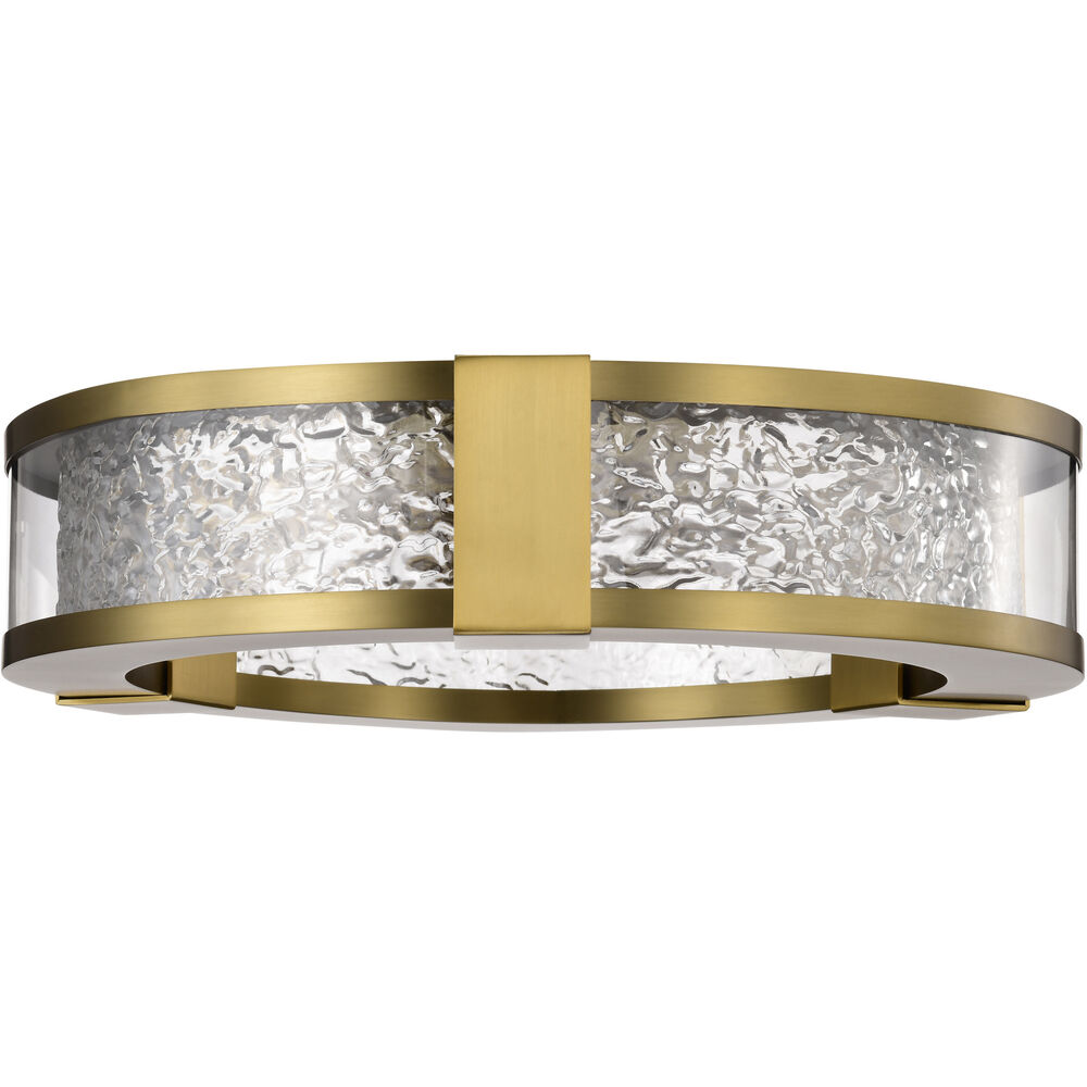Nuvo Lighting Darrow LED 13.25 Inch Vintage Brass Flush Mount Ceiling Light