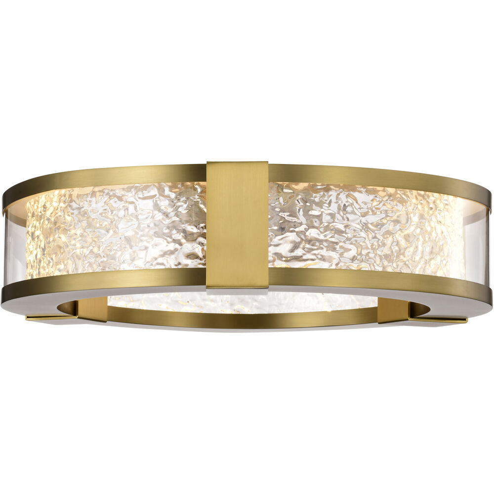 Nuvo Lighting Darrow LED 13.25 Inch Vintage Brass Flush Mount Ceiling Light
