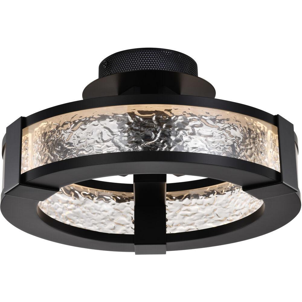 Nuvo Lighting Darrow LED 13.75 Inch Matte Black Semi Flush Mount Ceiling Light