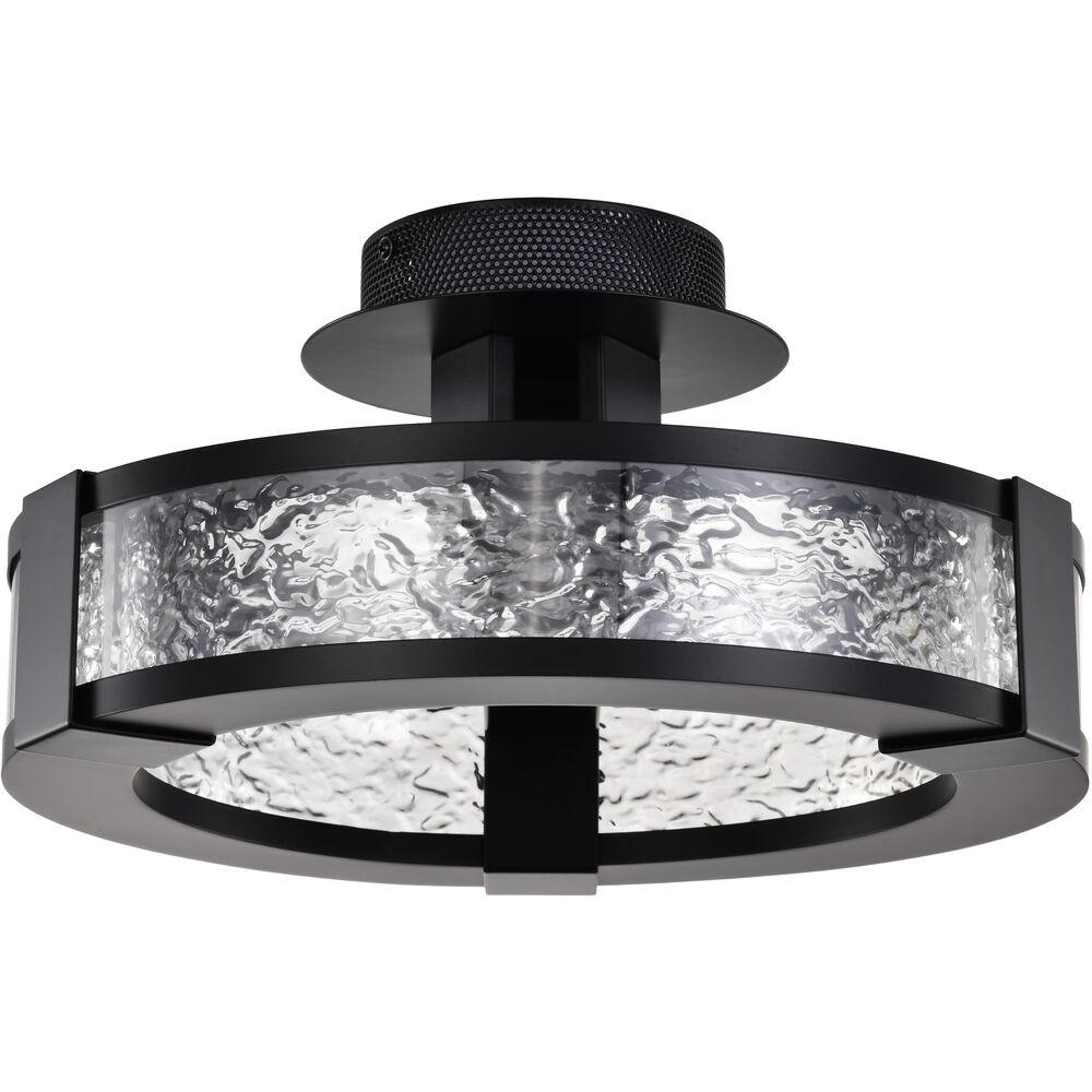 Nuvo Lighting Darrow LED 13.75 Inch Matte Black Semi Flush Mount Ceiling Light