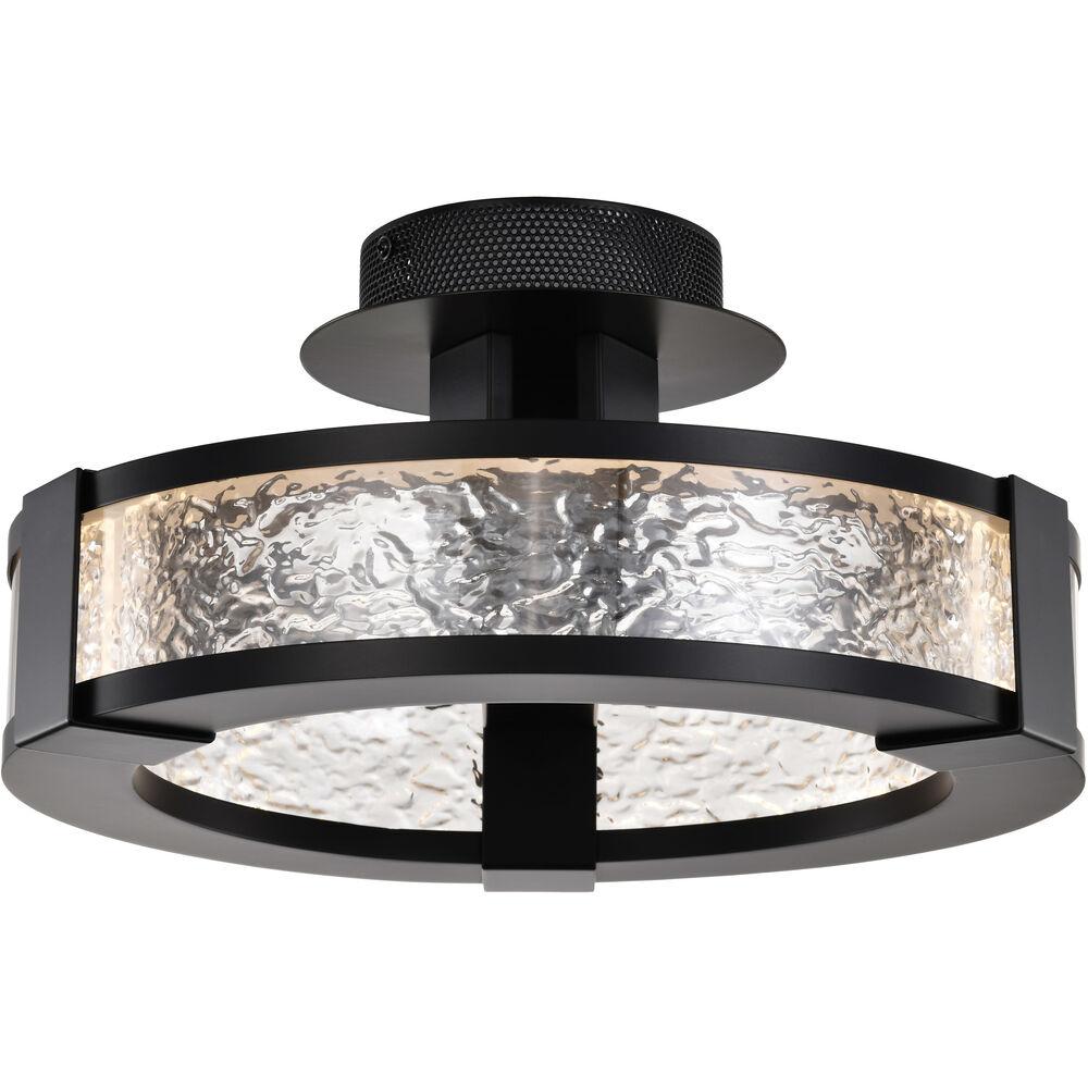 Nuvo Lighting Darrow LED 13.75 Inch Matte Black Semi Flush Mount Ceiling Light