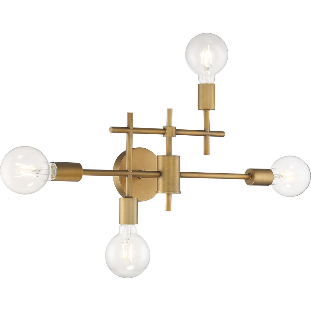 Nuvo Lighting Delphi 4 Light 23 Inch Aged Gold Vanity Light Wall Light