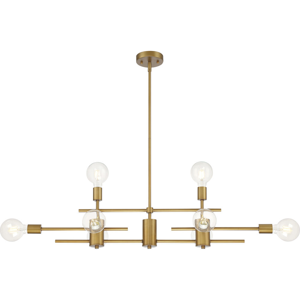 Nuvo Lighting Delphi 8 Light 45 Inch Aged Gold Island Pendant Ceiling Light