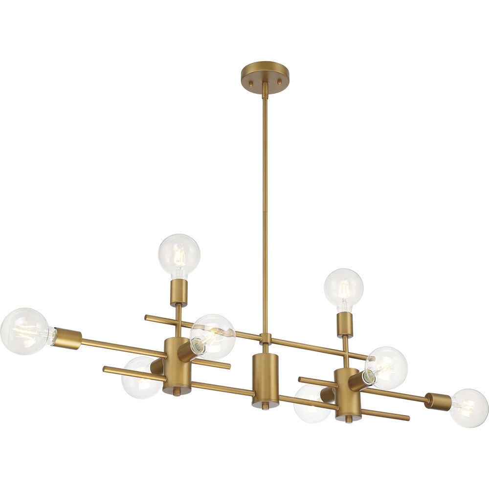 Nuvo Lighting Delphi 8 Light 45 Inch Aged Gold Island Pendant Ceiling Light