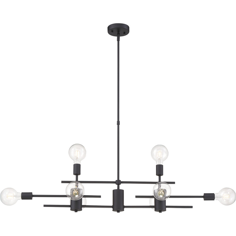 Nuvo Lighting Delphi 8 Light 45 Inch Black Island Pendant Ceiling Light