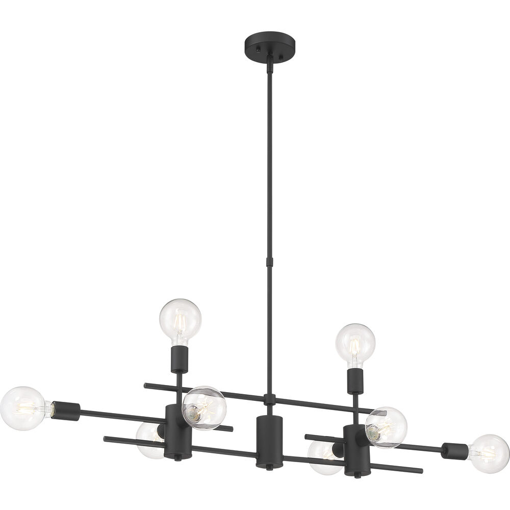 Nuvo Lighting Delphi 8 Light 45 Inch Black Island Pendant Ceiling Light