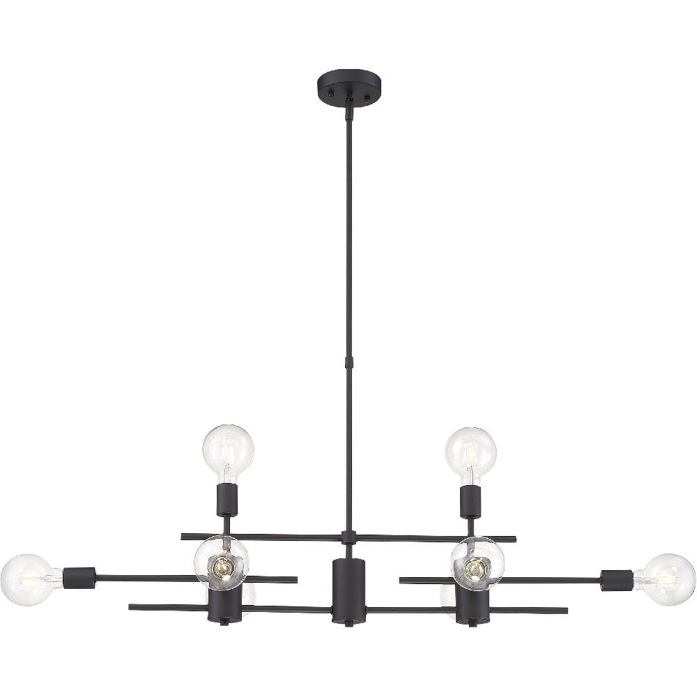nuvo lighting Delphi 8 Light 45 inch Black Island Pendant Ceiling Light