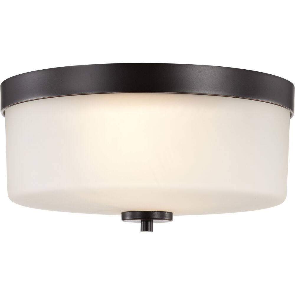 Nuvo Lighting Denver 2 Light 13.63 Inch Mahogany Bronze Flush Mount Ceiling Light
