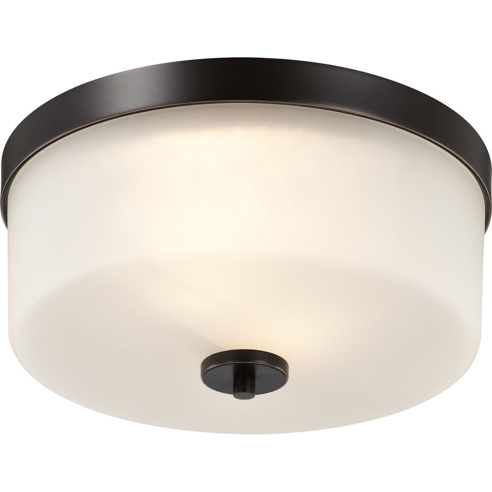 Nuvo Lighting Denver 2 Light 13.63 Inch Mahogany Bronze Flush Mount Ceiling Light