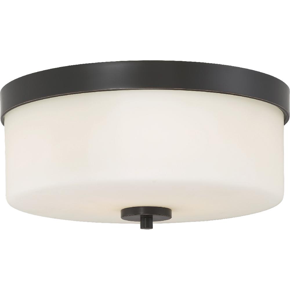 nuvo lighting Denver 2 Light 13.63 inch Mahogany Bronze Flush Mount Ceiling Light