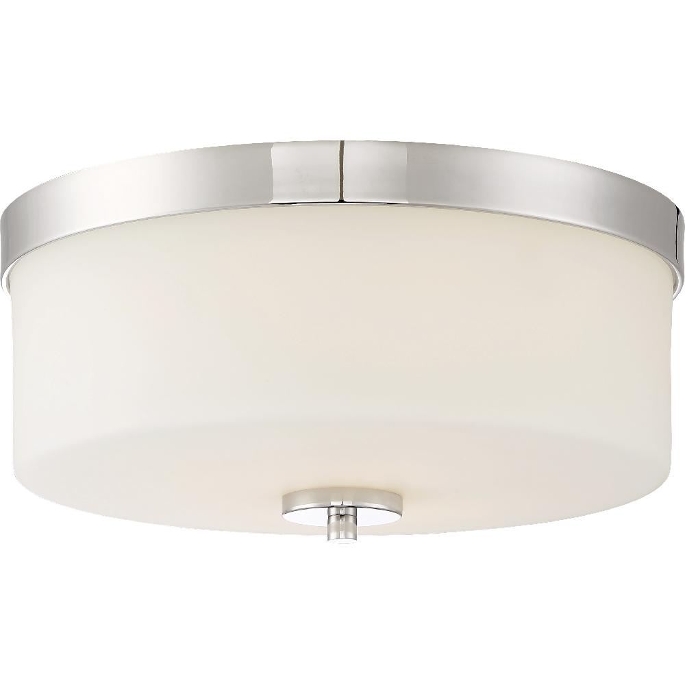 nuvo lighting Denver 2 Light 13.63 inch Polished Nickel Flush Mount Ceiling Light