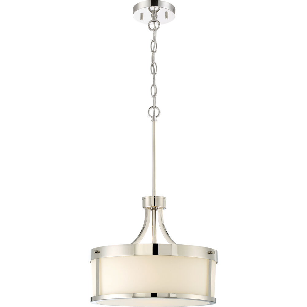 Nuvo Lighting Denver 3 Light 11.63 Inch Polished Nickel Pendant Ceiling Light