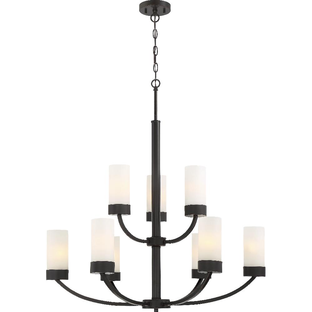 nuvo lighting Denver 9 Light 31 inch Mahogany Bronze Chandelier Ceiling Light