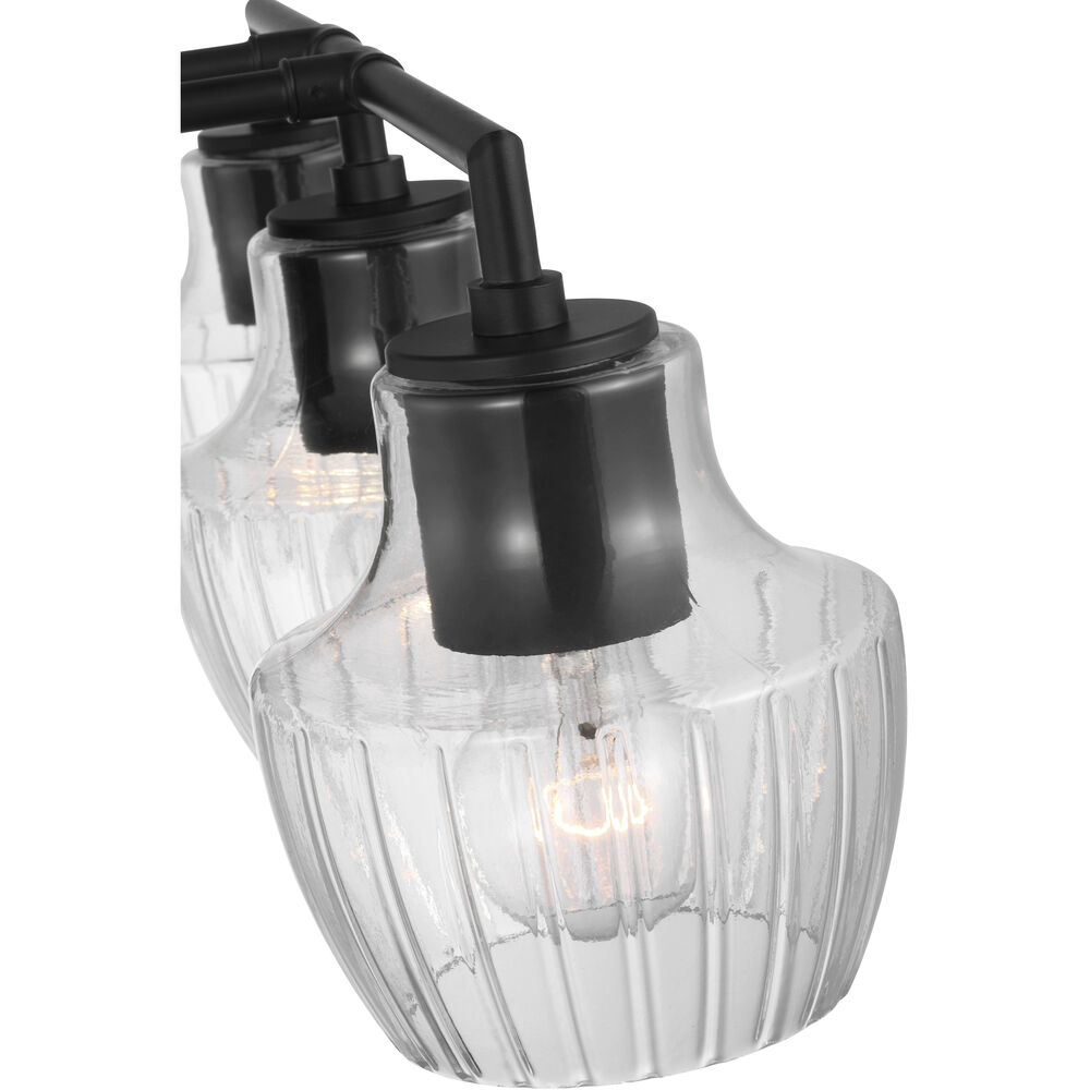 Nuvo Lighting Destin 3 Light 24 Inch Black With Silver Accents Bathroom Vanity Light Wall Light