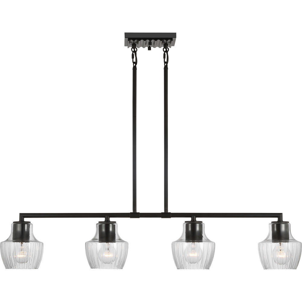 Nuvo Lighting Destin 4 Light 5.5 Inch Black With Silver Accents Pendant Ceiling Light
