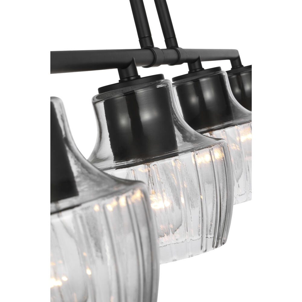 Nuvo Lighting Destin 4 Light 5.5 Inch Black With Silver Accents Pendant Ceiling Light