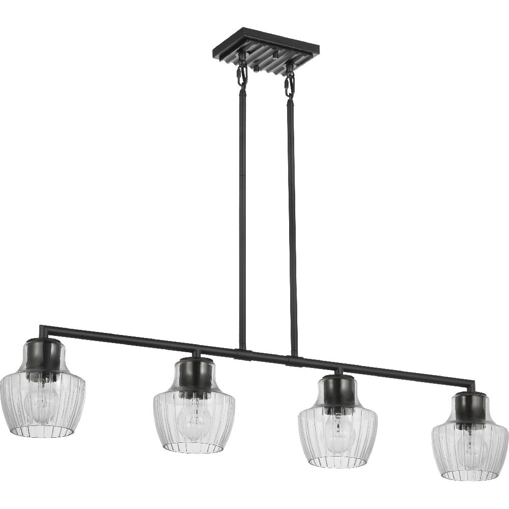 nuvo lighting Destin 4 Light 5.5 inch Black with Silver Accents Pendant Ceiling Light