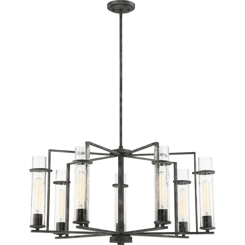 Nuvo Lighting Donzi 7 Light 33 Inch Iron Black Chandelier Ceiling Light