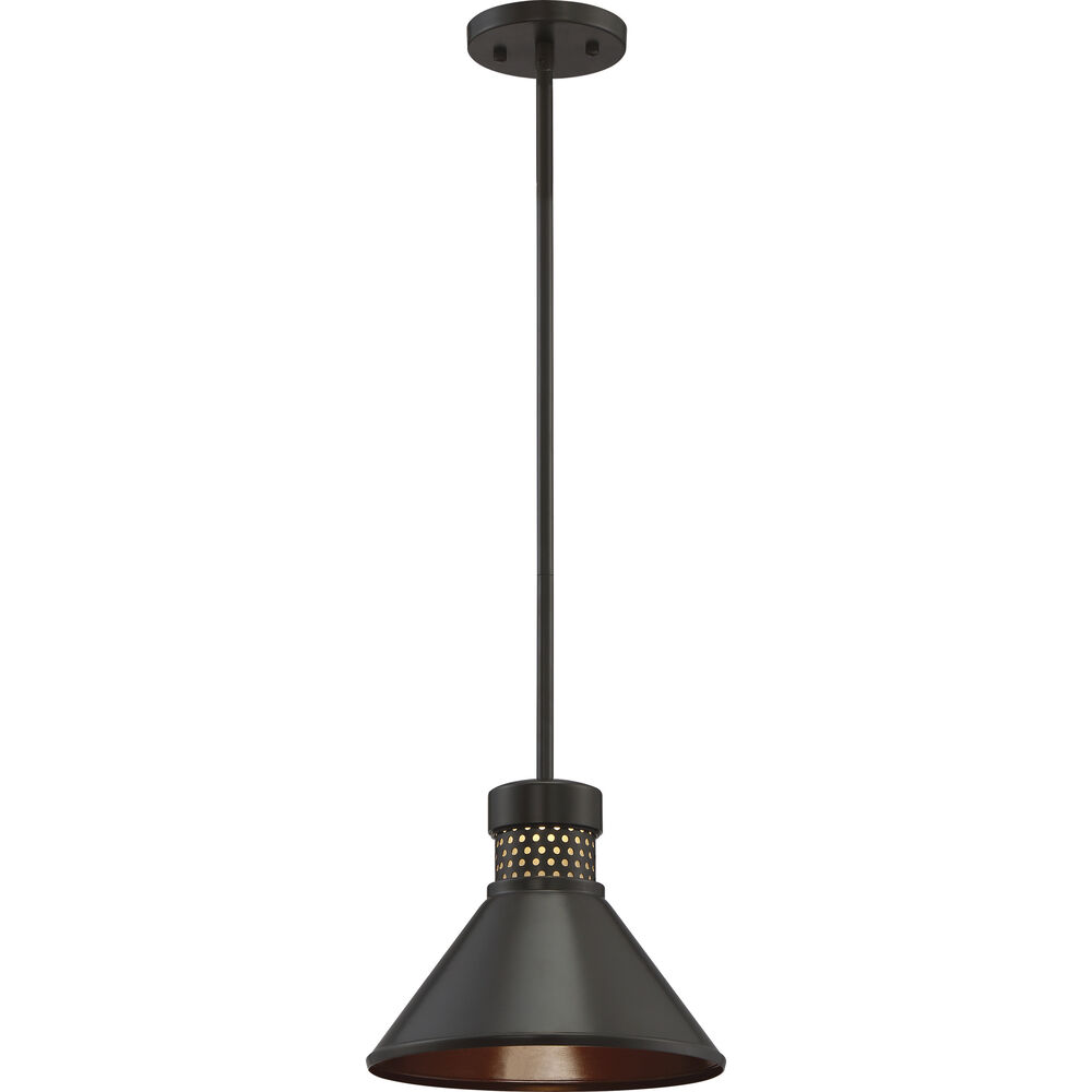 Nuvo Lighting Doral LED 10 Inch Dark Bronze And Copper Accent Pendant Ceiling Light