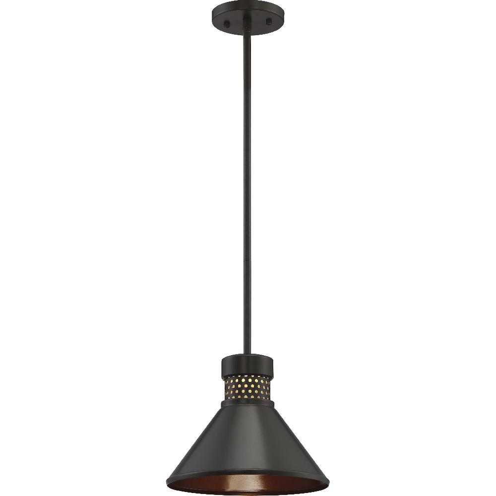 nuvo lighting Doral LED 10 inch Dark Bronze and Copper Accent Pendant Ceiling Light