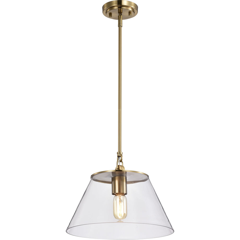 Nuvo Lighting Dover 1 Light 14 Inch Vintage Brass Pendant Ceiling Light