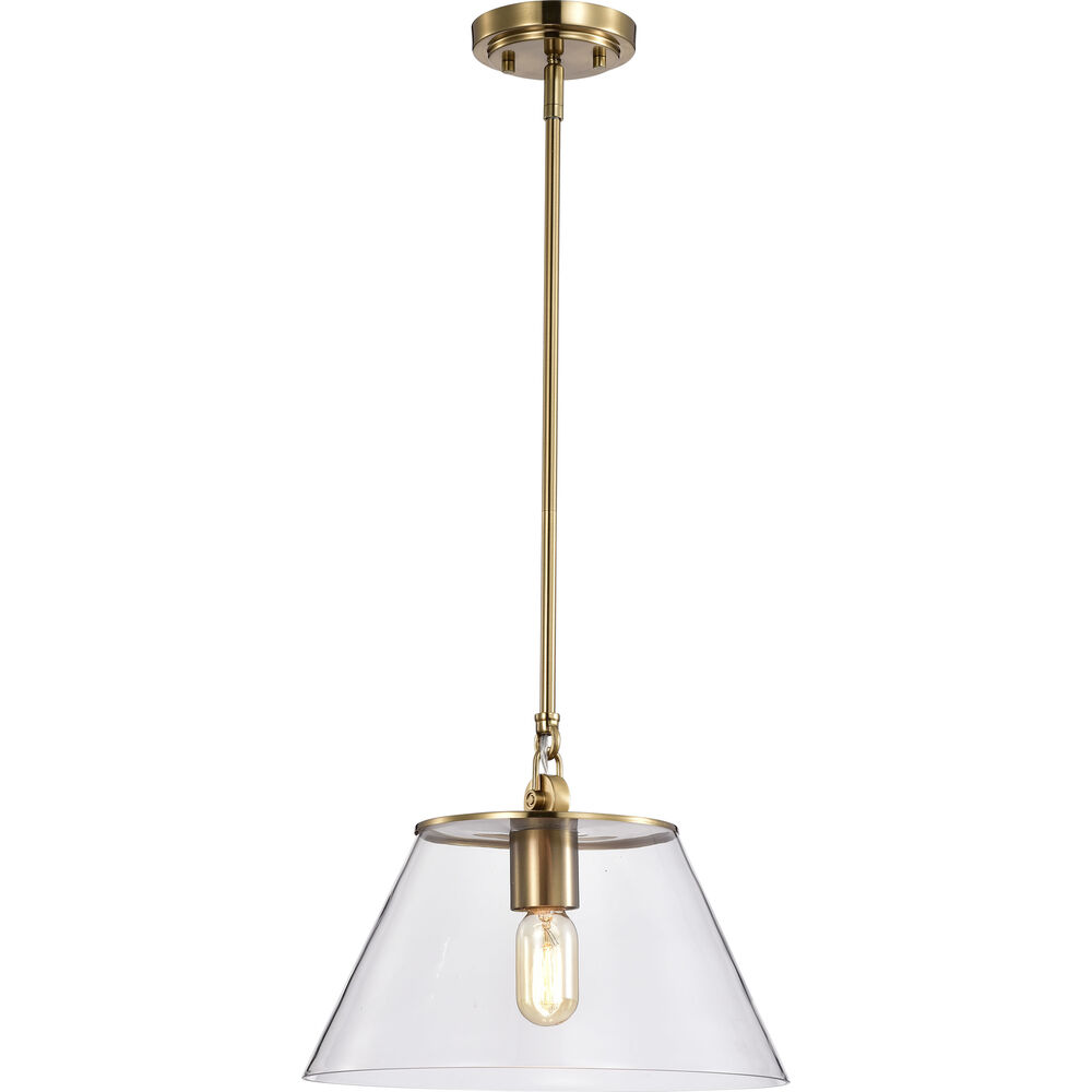 Nuvo Lighting Dover 1 Light 14 Inch Vintage Brass Pendant Ceiling Light
