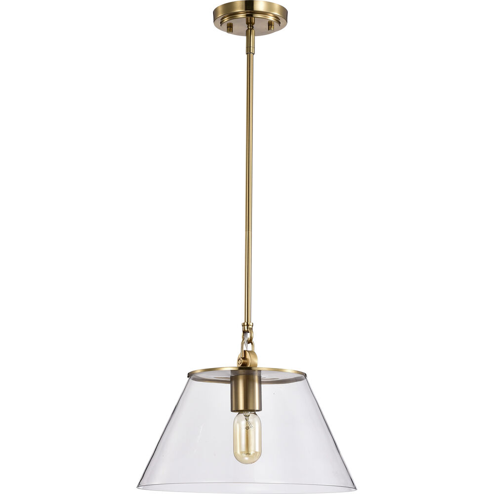 Nuvo Lighting Dover 1 Light 14 Inch Vintage Brass Pendant Ceiling Light