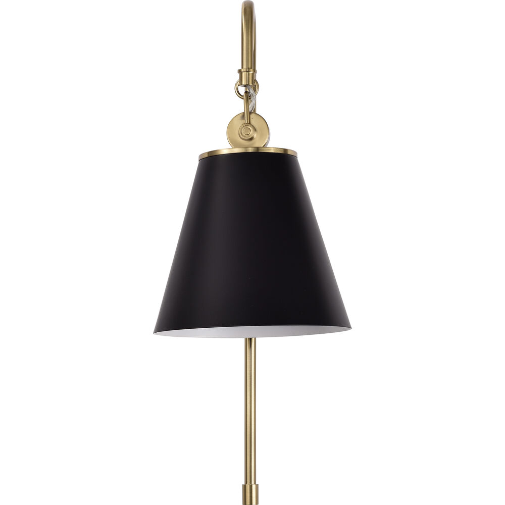 Nuvo Lighting Dover 1 Light 7 Inch Black/Vintage Brass Bathroom Vanity Lights Wall Light