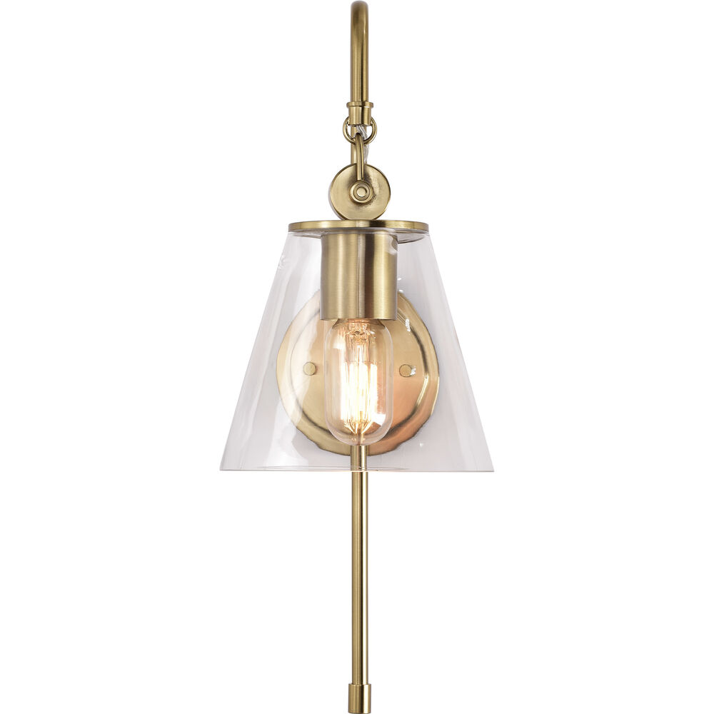 Nuvo Lighting Dover 1 Light 7 Inch Vintage Brass Bathroom Vanity Lights Wall Light