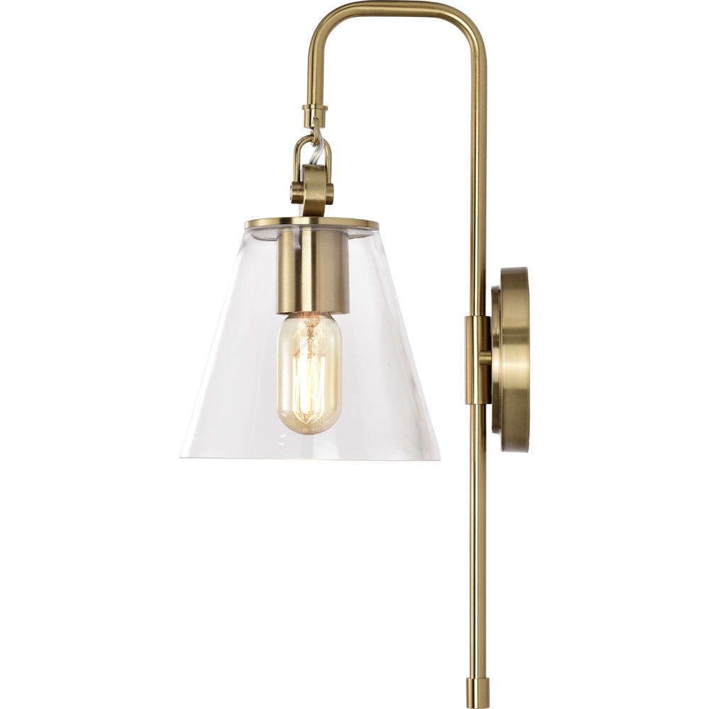Nuvo Lighting Dover 1 Light 7 Inch Vintage Brass Bathroom Vanity Lights Wall Light