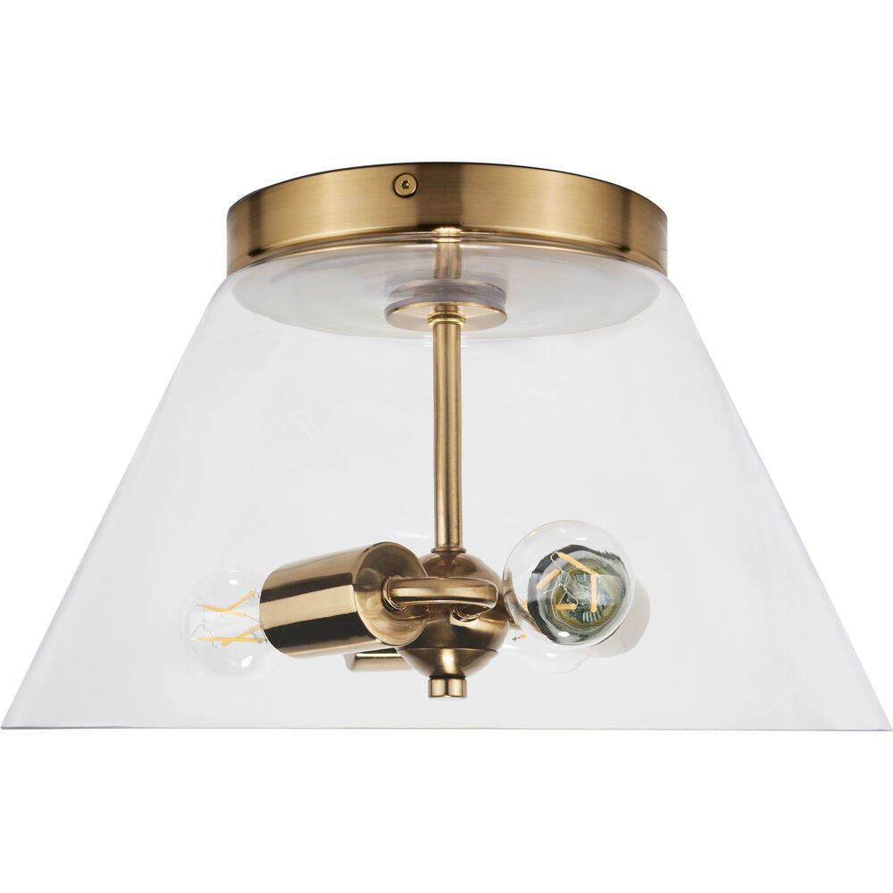 Nuvo Lighting Dover 2 Light 14 Inch Vintage Brass Flush Ceiling Light