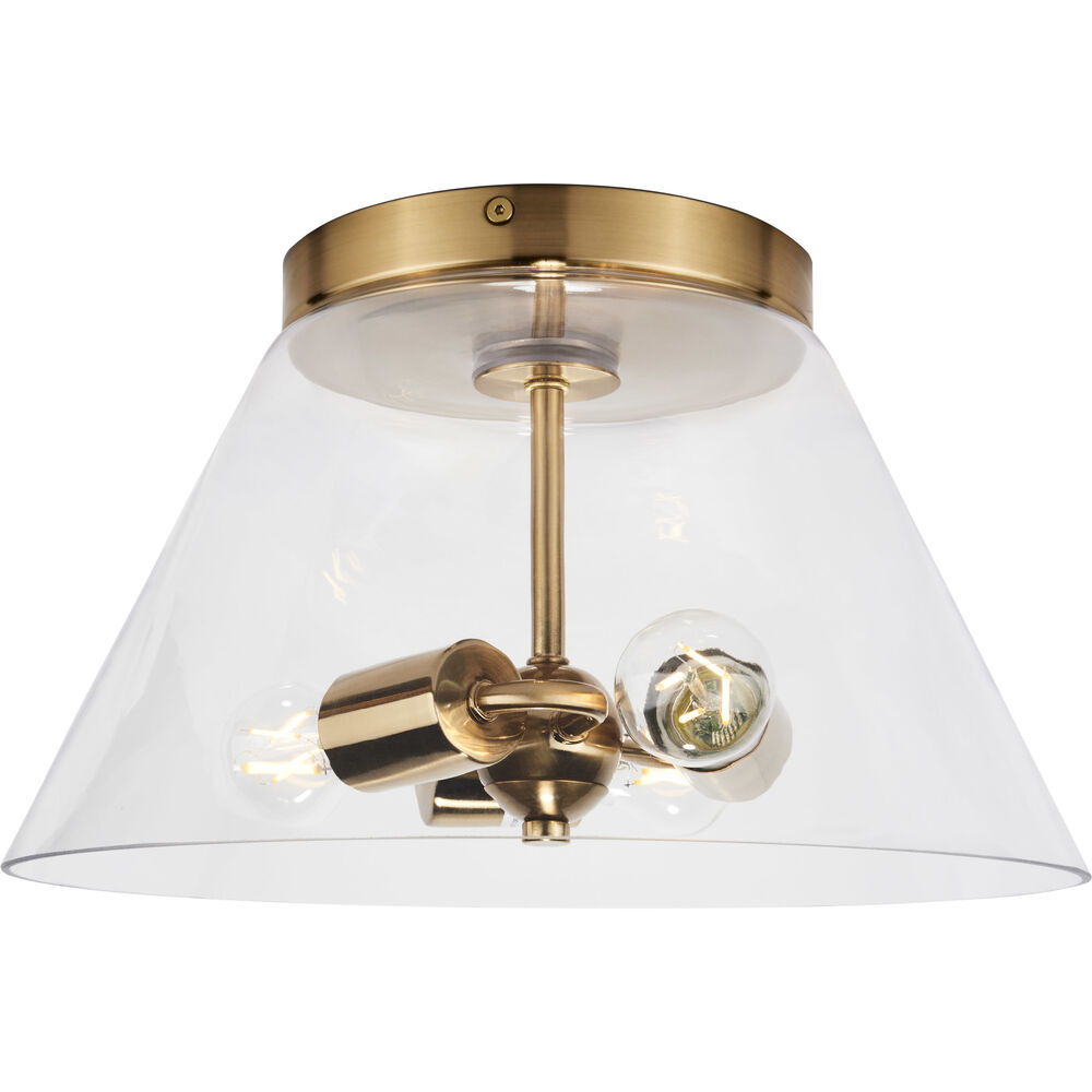 Nuvo Lighting Dover 2 Light 14 Inch Vintage Brass Flush Ceiling Light
