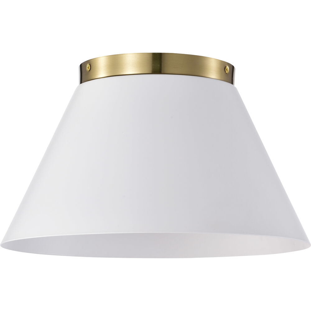 Nuvo Lighting Dover 2 Light 14 Inch White/Vintage Brass Flush Ceiling Light