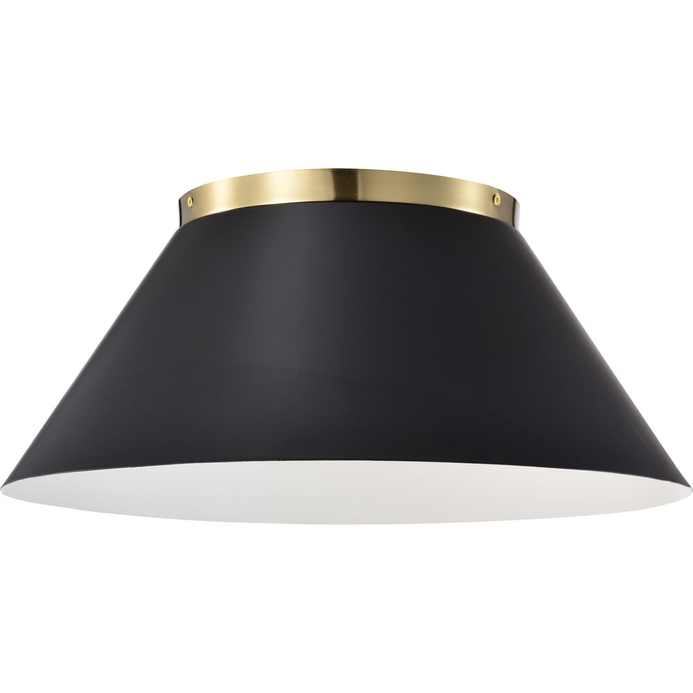 Nuvo Lighting Dover 3 Light 20 Inch Black/Vintage Brass Flush Ceiling Light