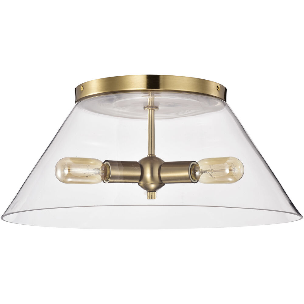 Nuvo Lighting Dover 3 Light 20 Inch Vintage Brass Flush Ceiling Light