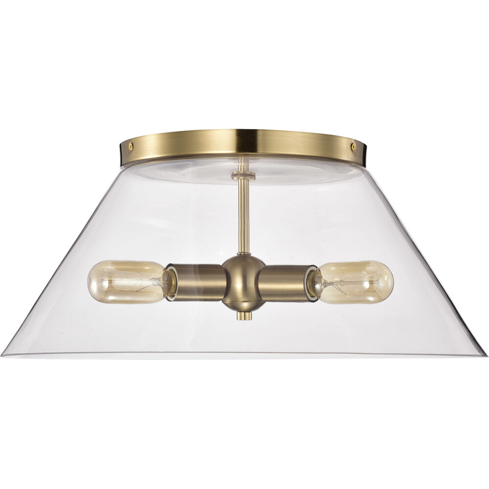 Nuvo Lighting Dover 3 Light 20 Inch Vintage Brass Flush Ceiling Light