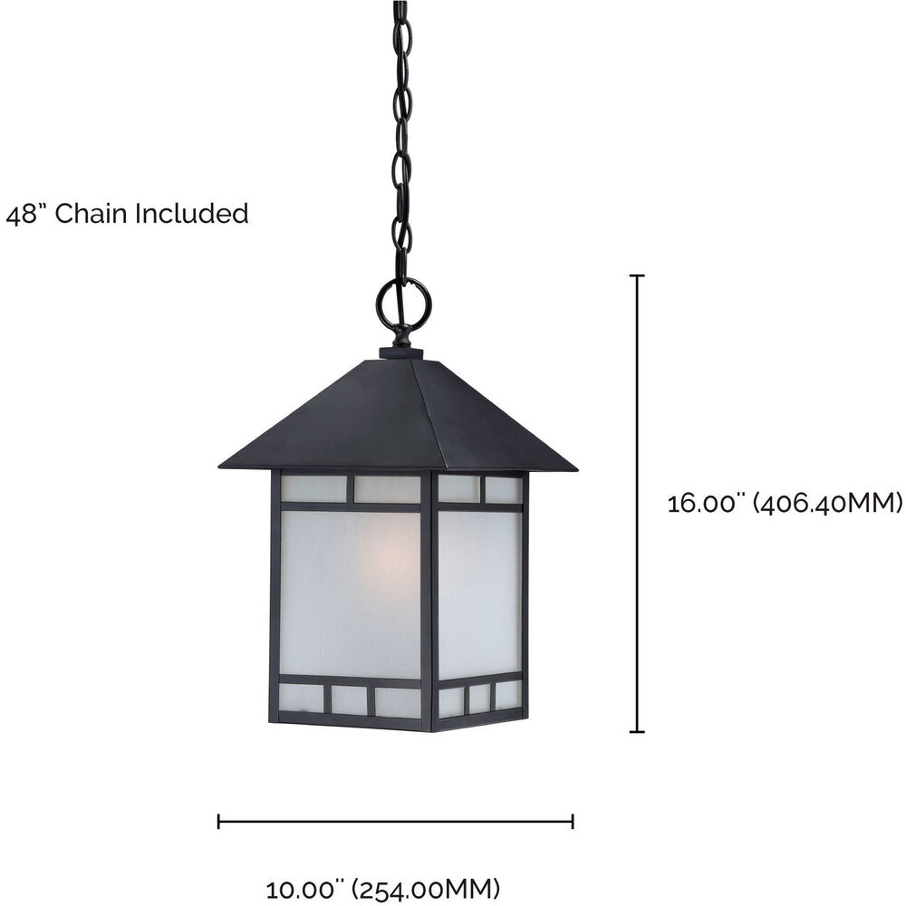 Nuvo Lighting Drexel 1 Light 10 Inch Stone Black Outdoor Hanging Lantern