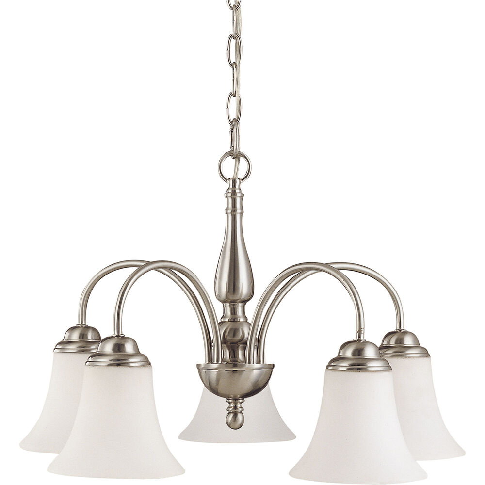 Nuvo Lighting Dupont 5 Light 22 Inch Brushed Nickel Chandelier Ceiling Light
